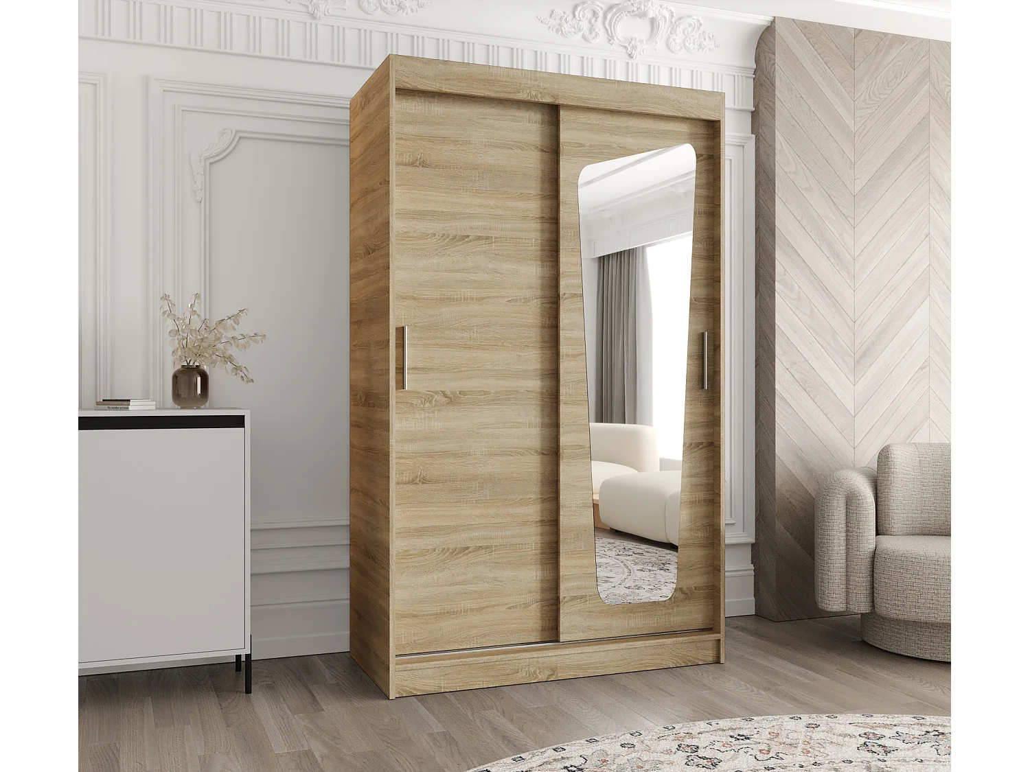 Armoire Moka À Portes Coulissantes 200/120/62 2 portes (Sonoma)