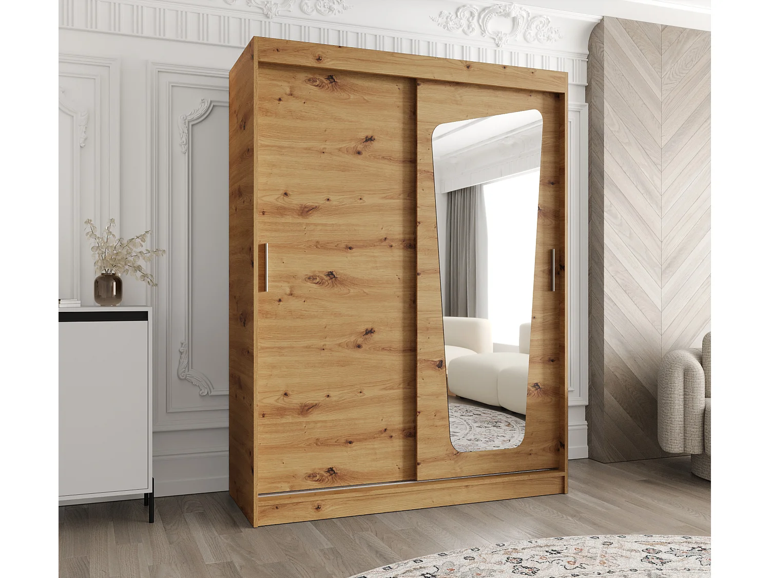 Armoire Moka À Portes Coulissantes 200/150/62 2 portes (Artisan)