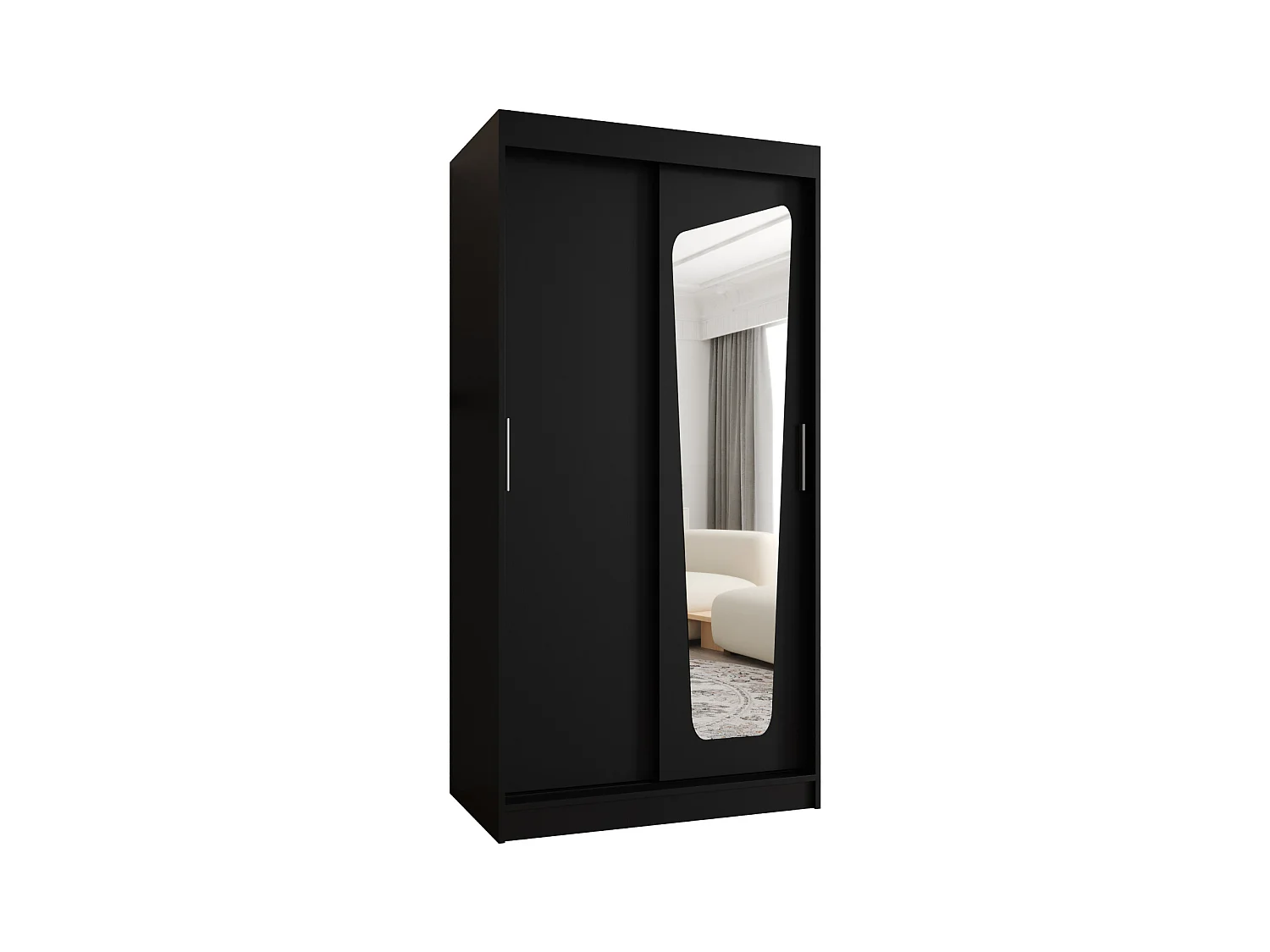 Armoire Moka À Portes Coulissantes 200/100/62 2 portes (Noir)