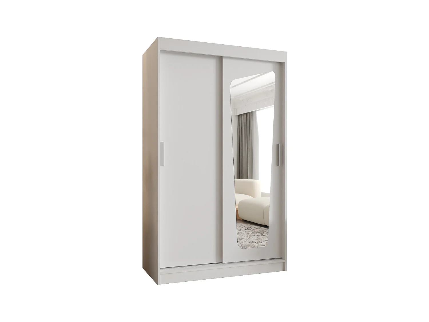 Armoire Moka À Portes Coulissantes 200/120/62 2 portes (Blanc)