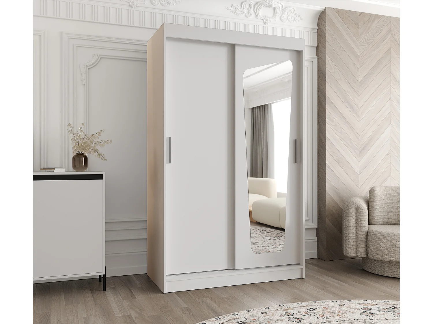 Armario MOKA de puertas correderas 200/120/62 2 puertas (blanco)