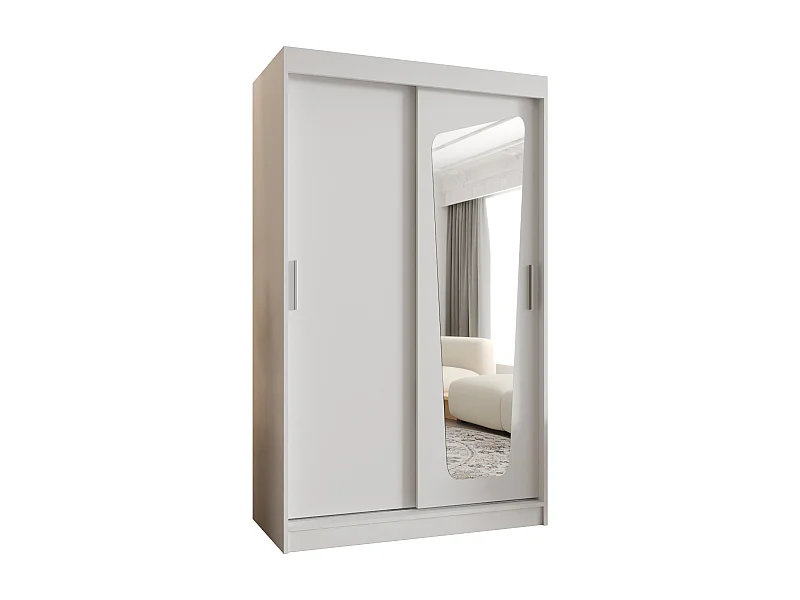 Armoire Moka À Portes Coulissantes 200/120/62 2 portes (Blanc)