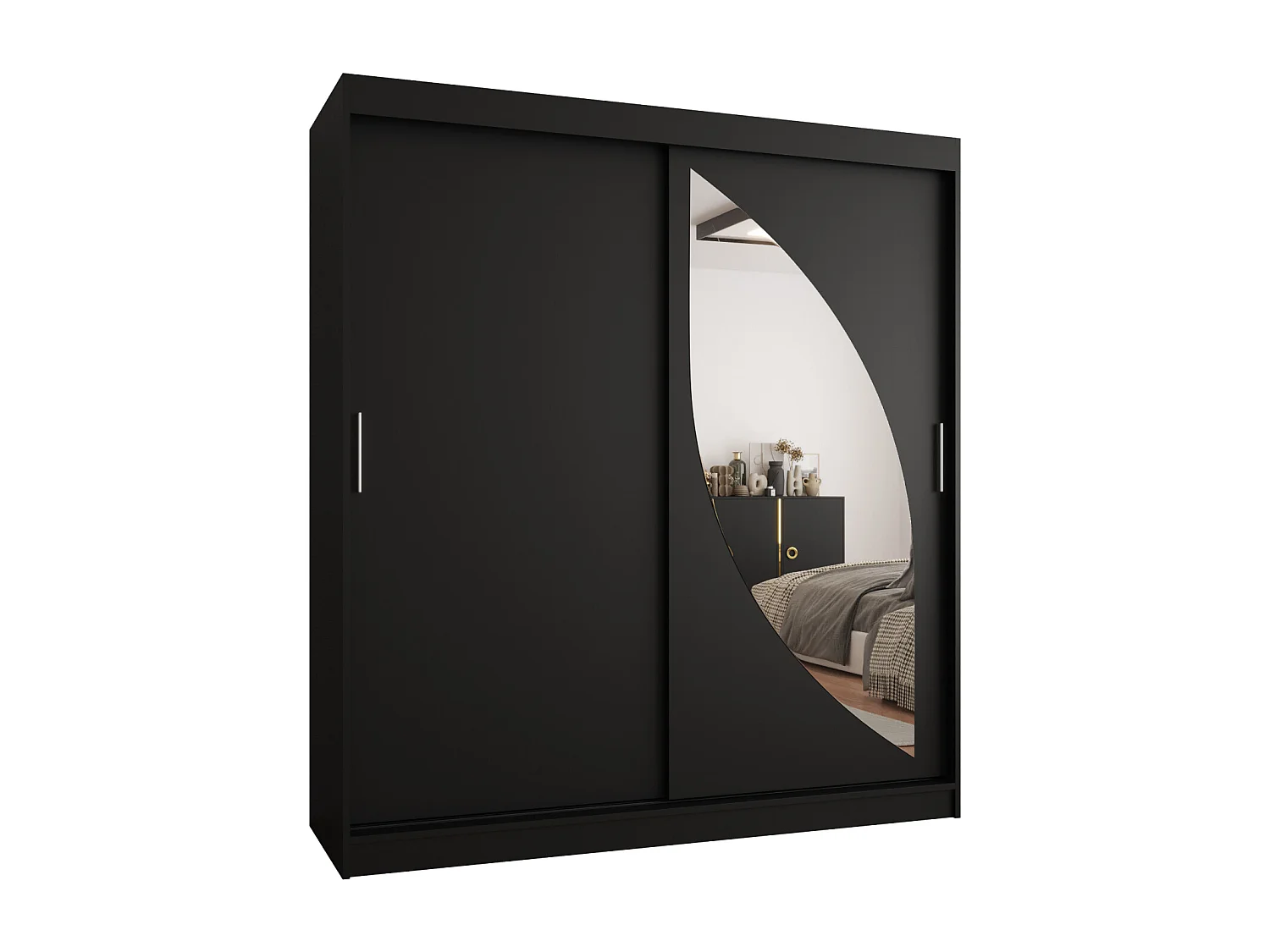 Armoire Milo À Portes Coulissantes 200/180/62 2 portes (Noir)