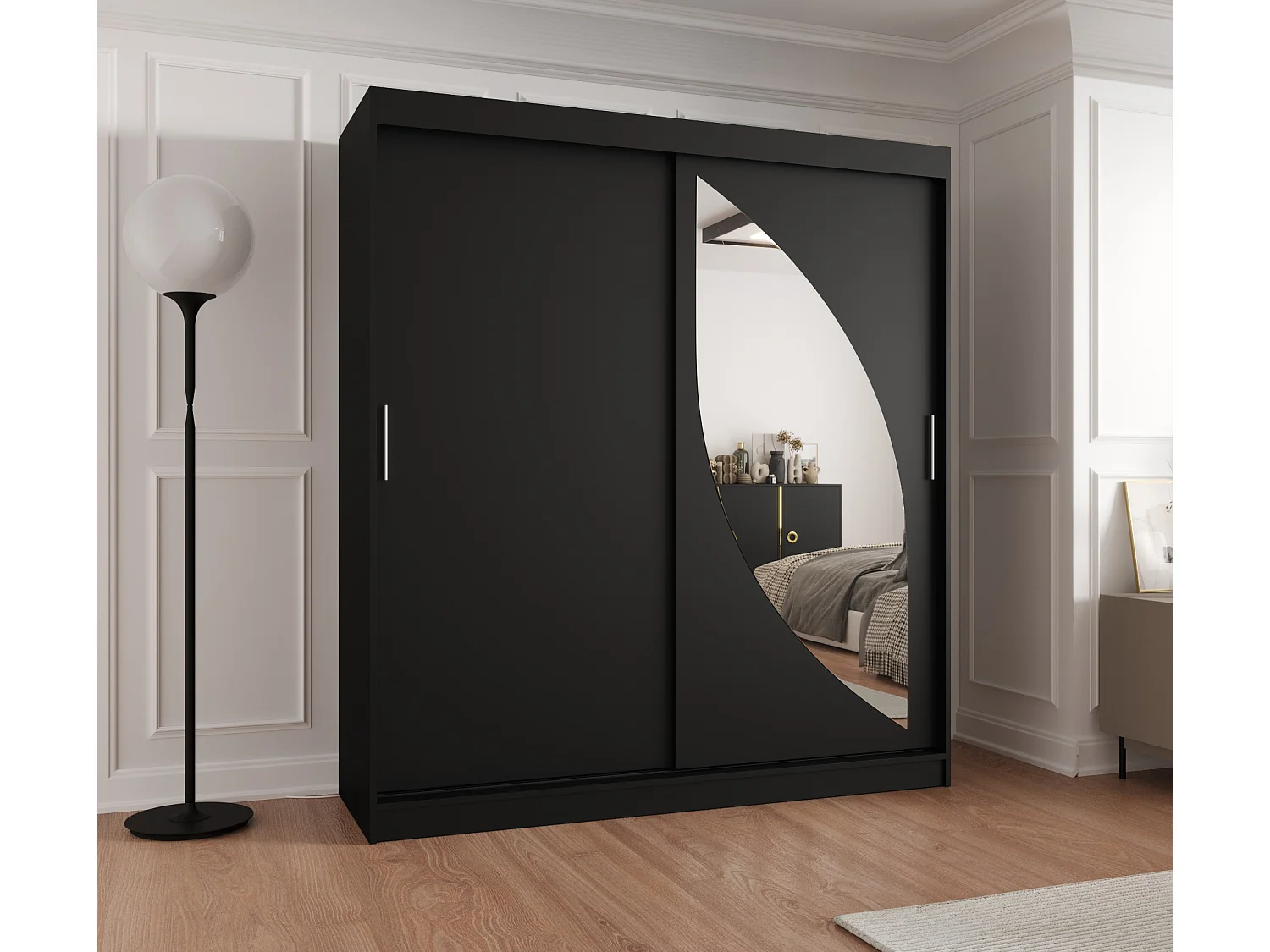 Armoire Milo À Portes Coulissantes 200/180/62 2 portes (Noir)