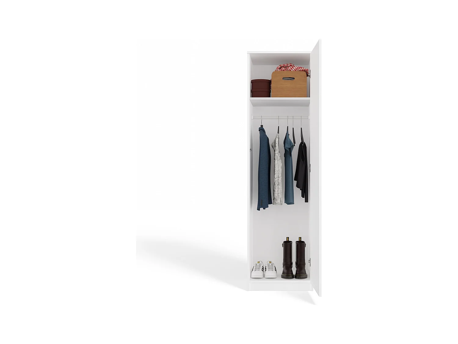 ESME - Armario sencillo con espejo para dormitorio - 50x50x180 - 1 puerta - Vestidor