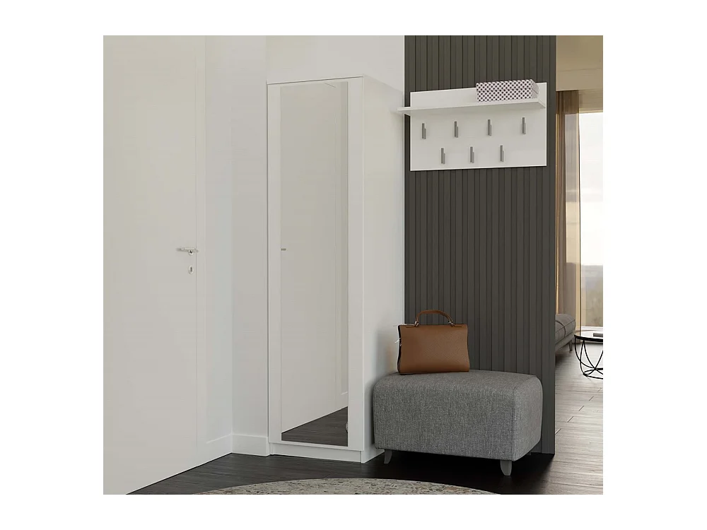ESME - Armario sencillo con espejo para dormitorio - 50x50x180 - 1 puerta - Vestidor