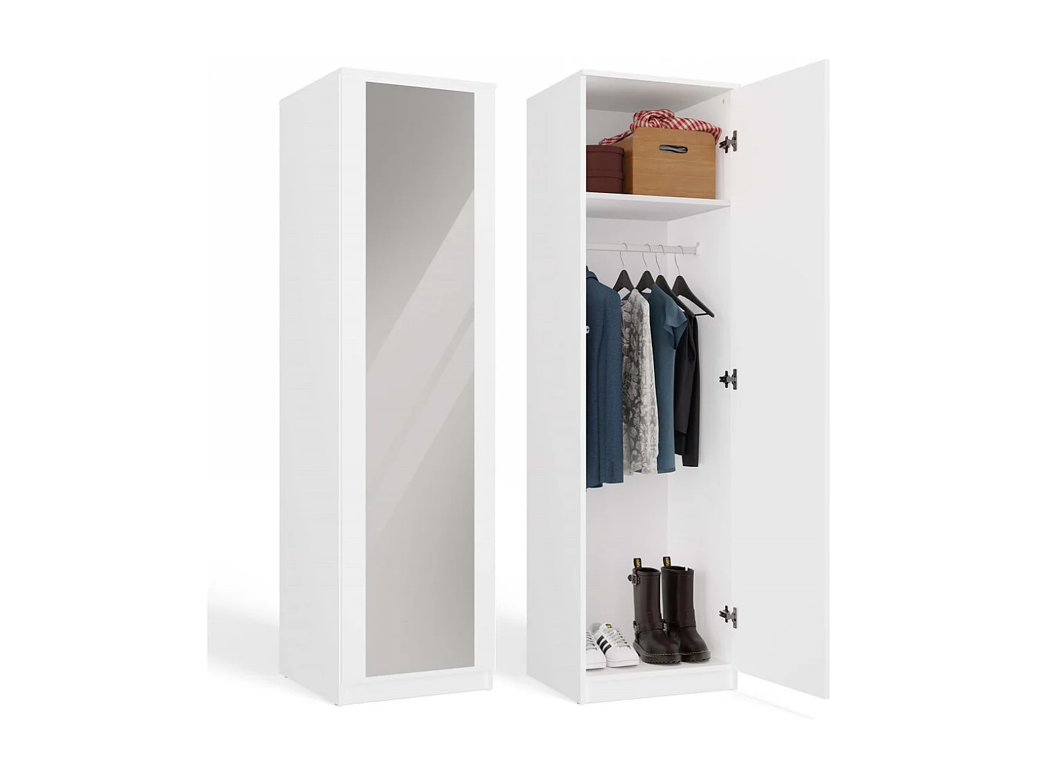 Szafa Malwa SD-50 |  Biała | 50x50x180 cm |Szafa z Systemem TIP-ON