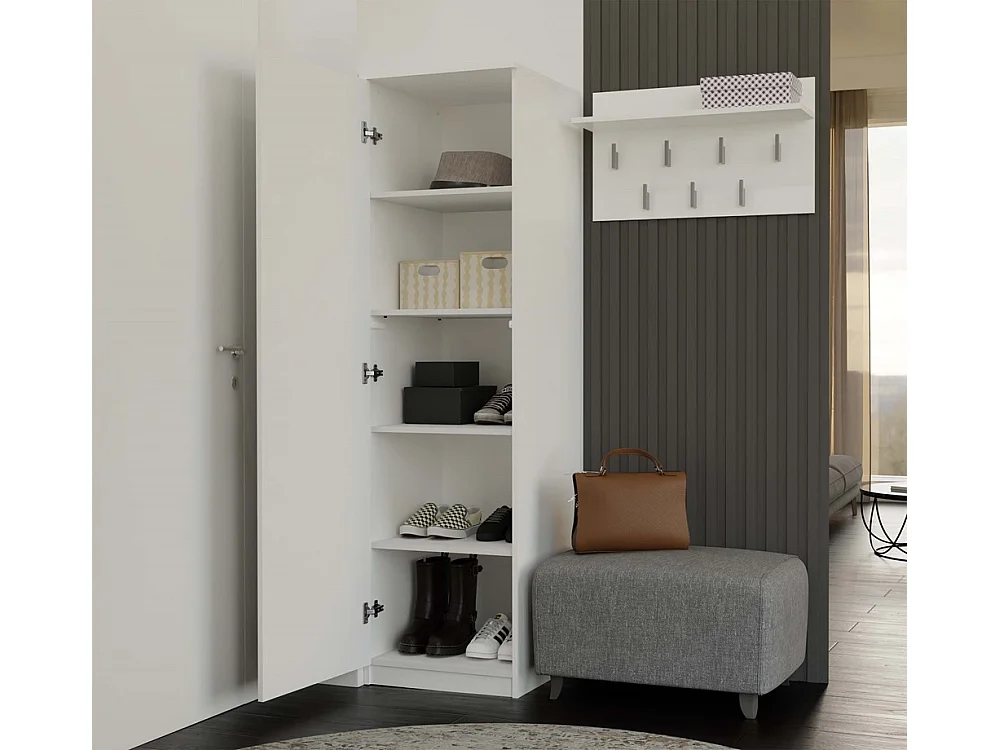 Szafa Malwa SD-50 |  Biała | 50x50x180 cm |Szafa z Systemem TIP-ON