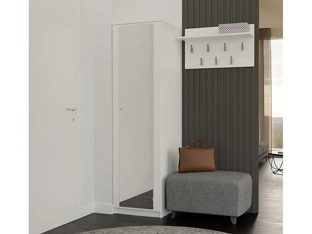 Szafa Malwa SD-50 |  Biała | 50x50x180 cm |Szafa z Systemem TIP-ON