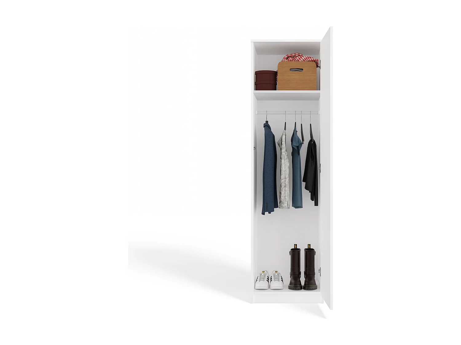 Szafa Malwa SD-50 |  Biała | 50x50x180 cm |Szafa z Systemem TIP-ON