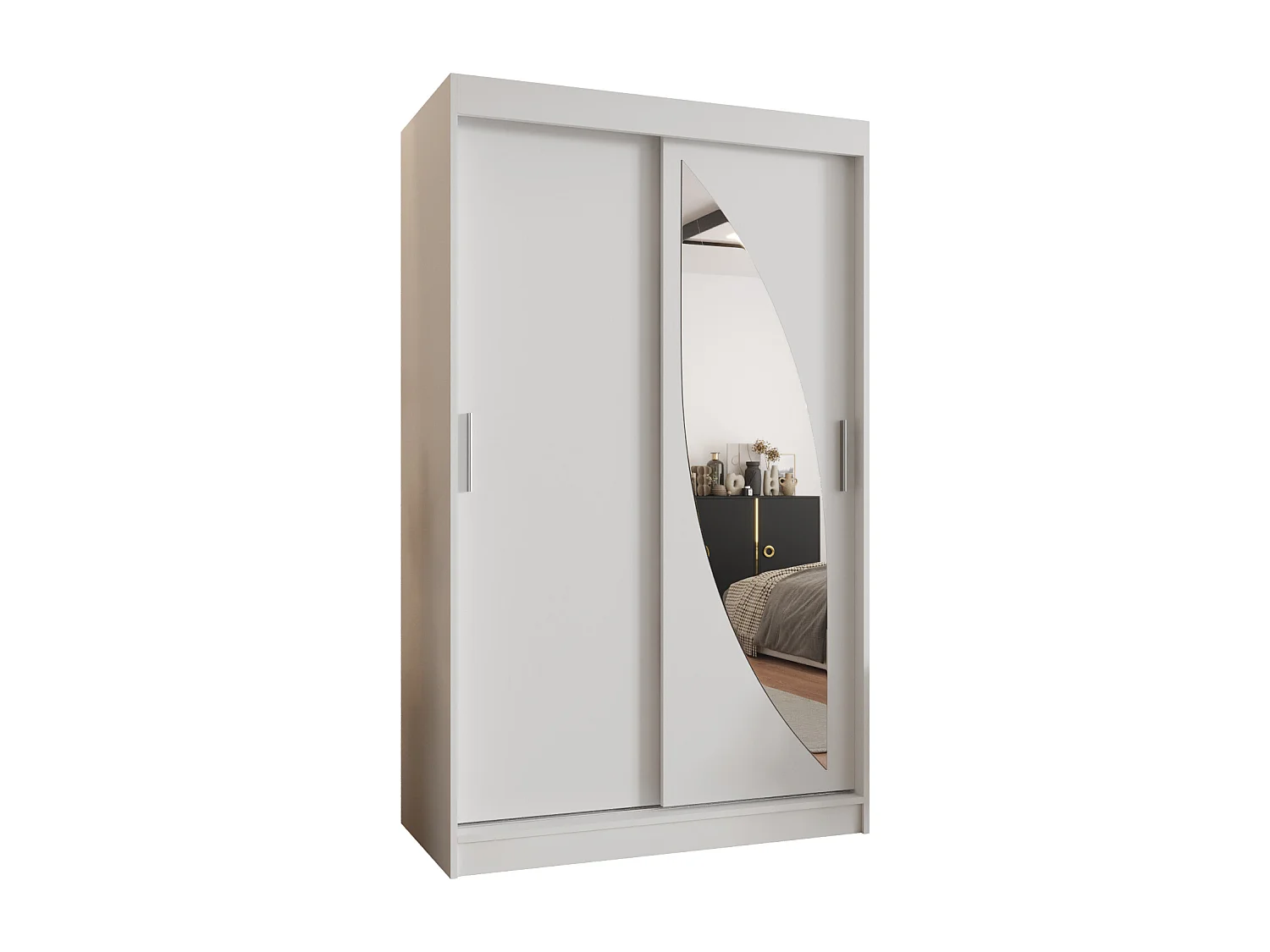 Armoire Milo À Portes Coulissantes 200/120/62 2 portes (Blanc)