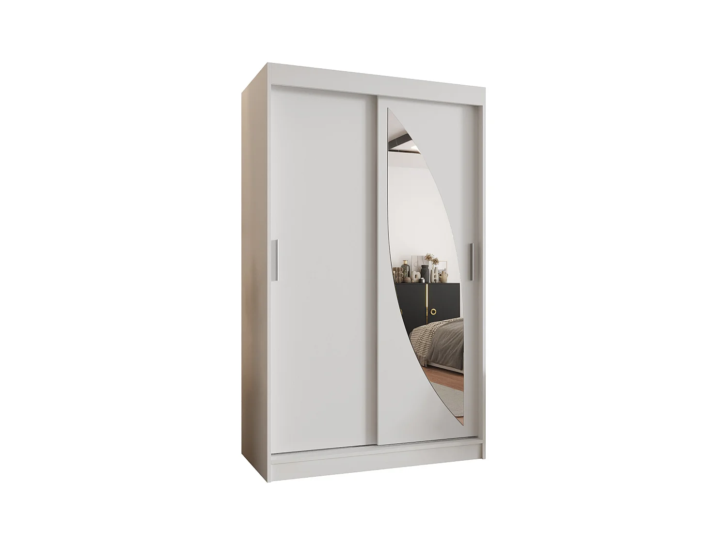 Armoire Milo À Portes Coulissantes 200/120/62 2 portes (Blanc)
