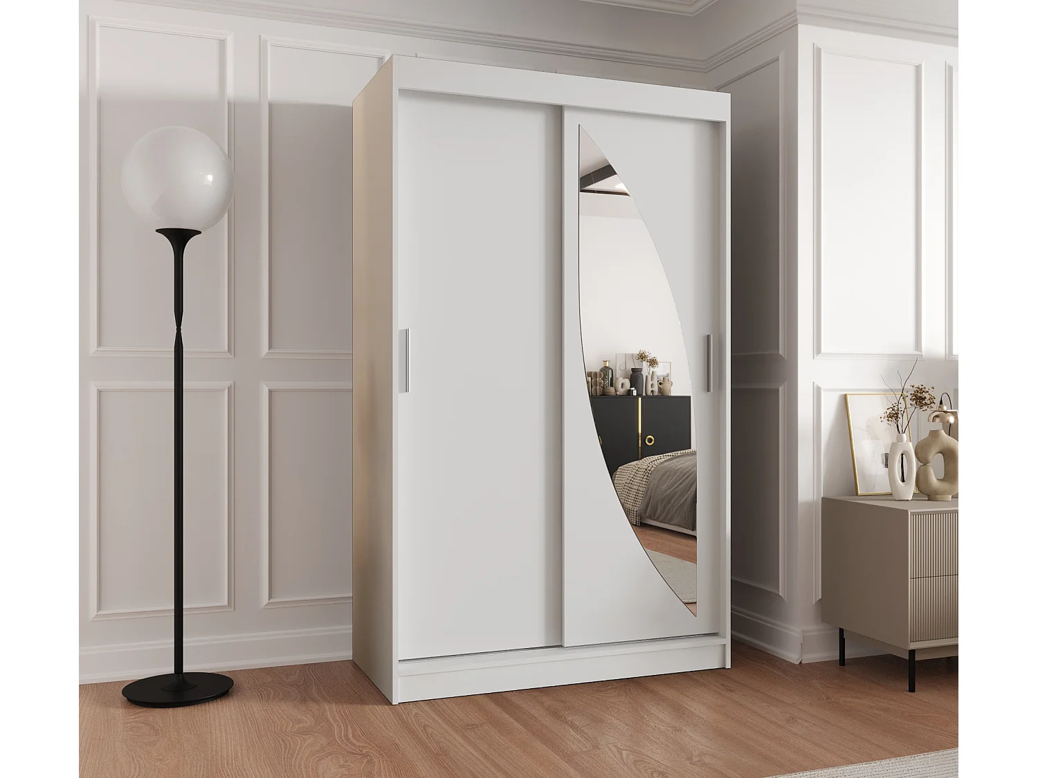 Armoire Milo À Portes Coulissantes 200/120/62 2 portes (Blanc)