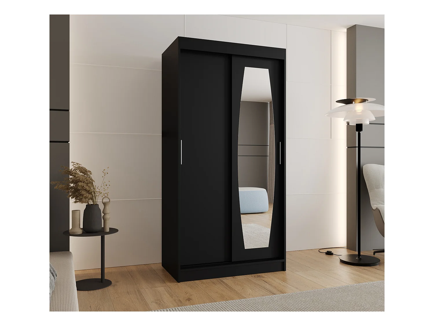 Armoire Rossa À Portes Coulissantes 200/100/62 2 portes (Noir)