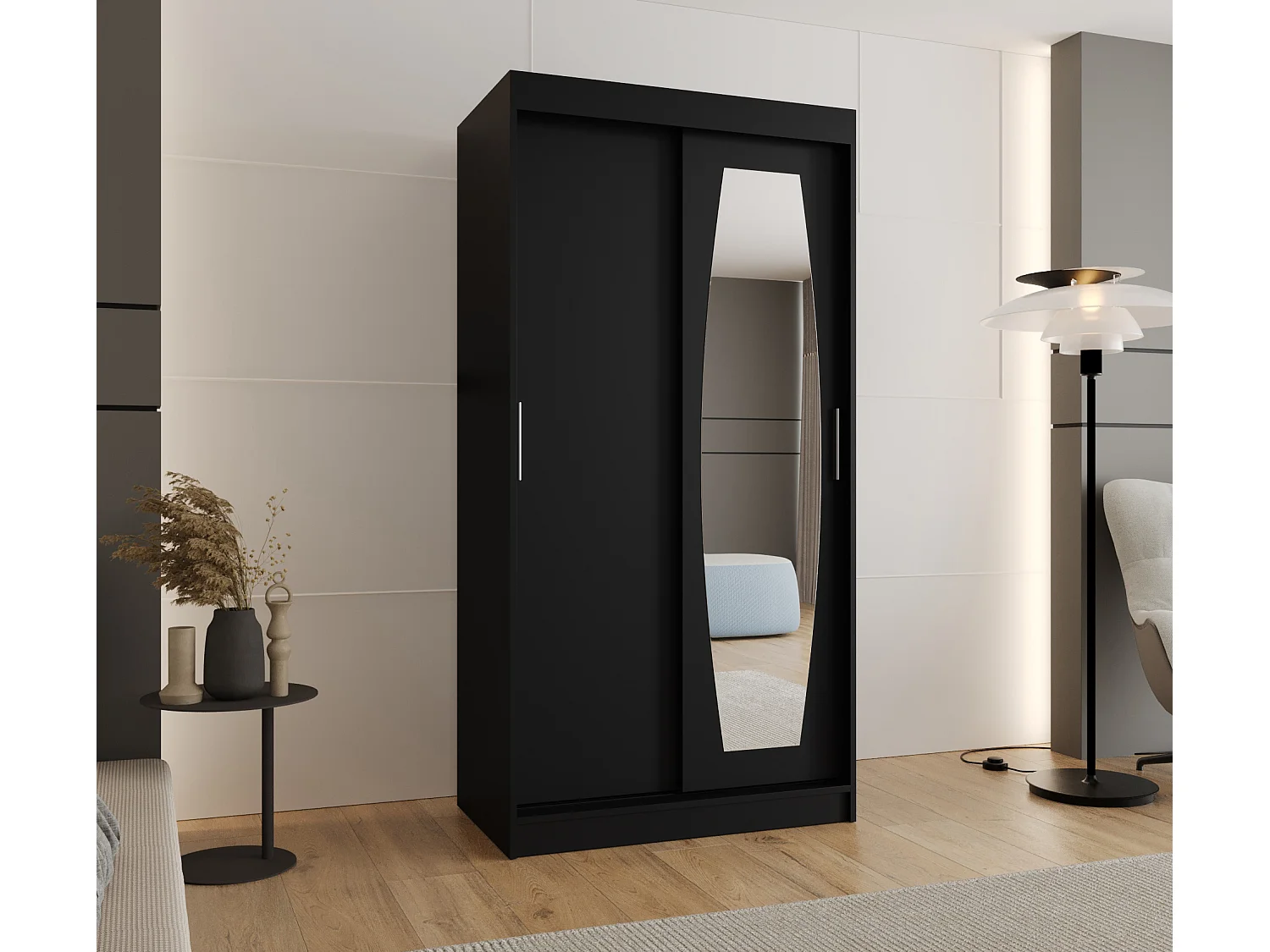 Armoire Rossa À Portes Coulissantes 200/100/62 2 portes (Noir)