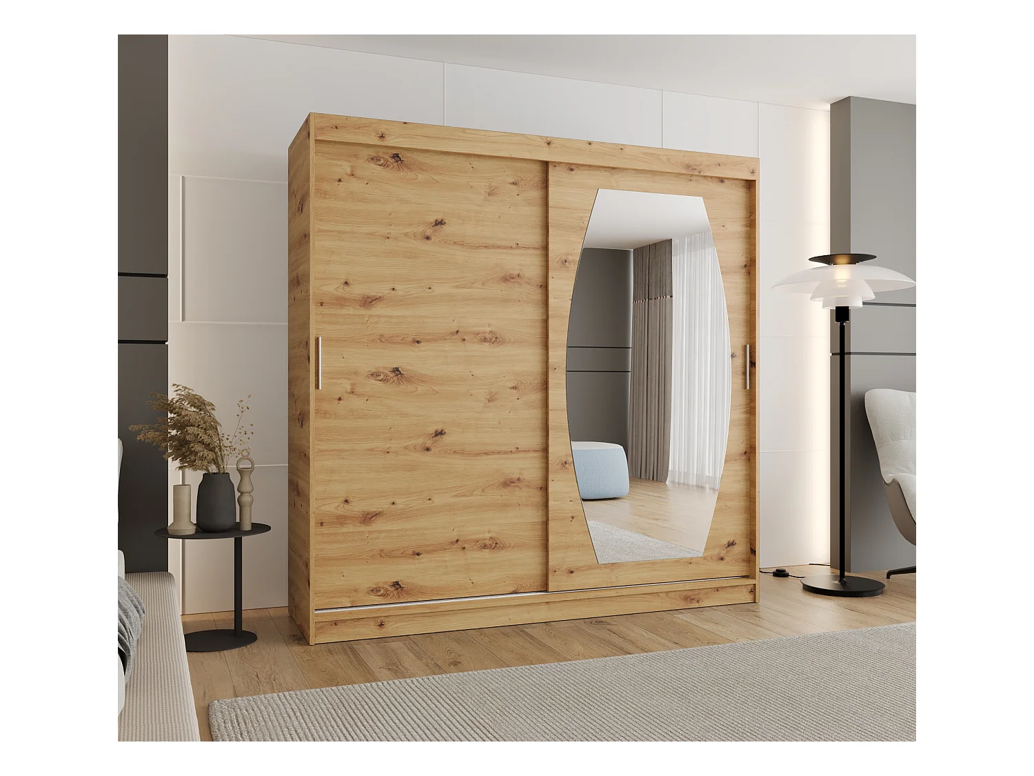 SCHWEBETÜRENSCHRANK ROSSA 200/200/62 2-Türig (Artisan)