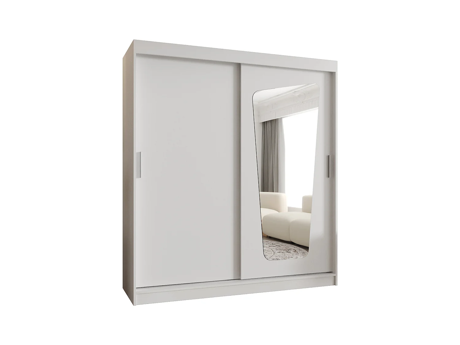 Armoire Moka À Portes Coulissantes 200/180/62 2 portes (Blanc)