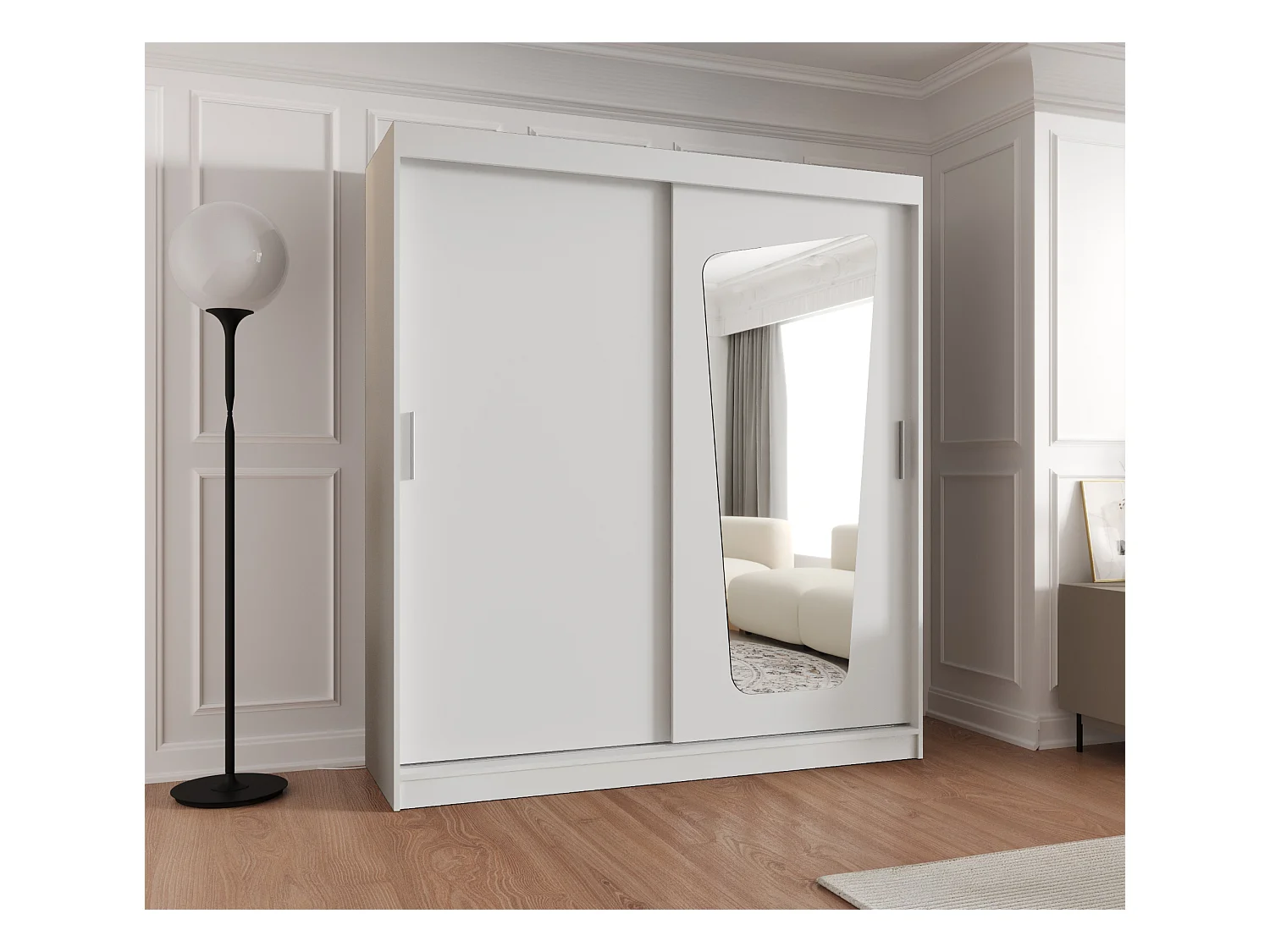 Armoire Moka À Portes Coulissantes 200/180/62 2 portes (Blanc)