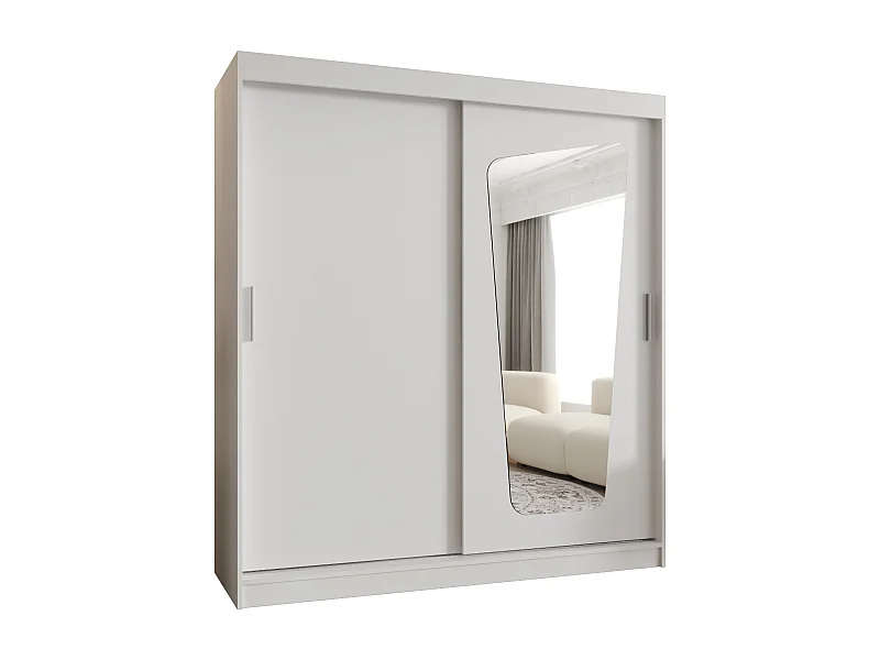 Armoire Moka À Portes Coulissantes 200/180/62 2 portes (Blanc)