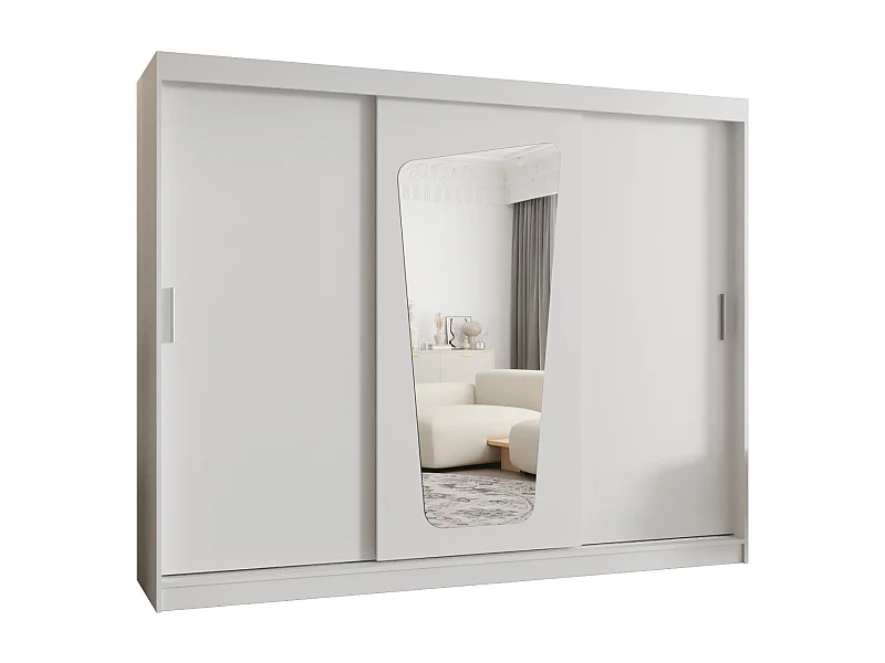 Armoire Moka À Portes Coulissantes 200/250/62 3 portes (Blanc)