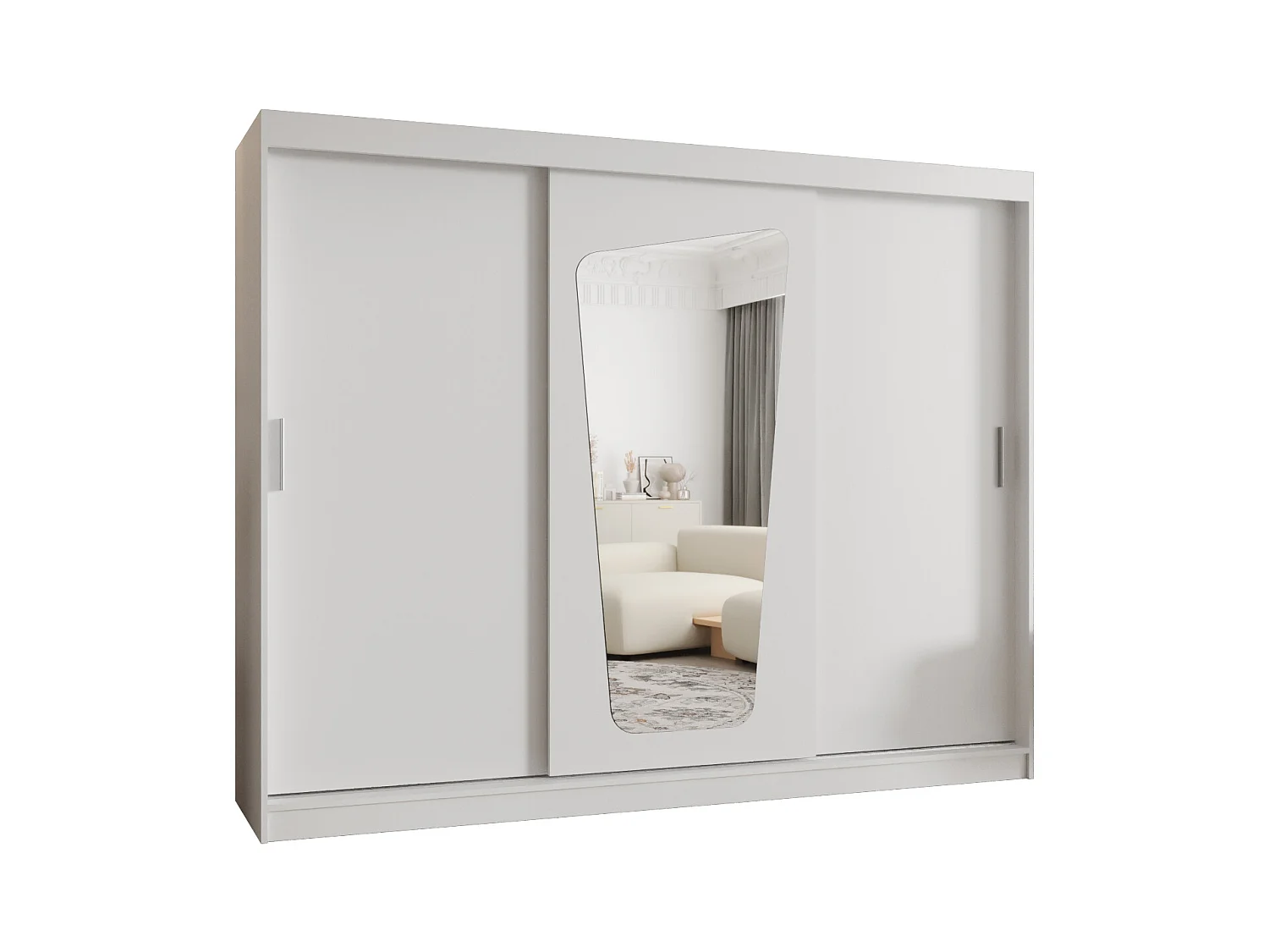 Armoire Moka À Portes Coulissantes 200/250/62 3 portes (Blanc)