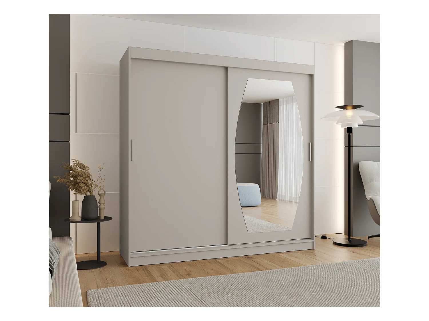 Armoire Rossa À Portes Coulissantes 200/200/62 2 portes (Cachemire)