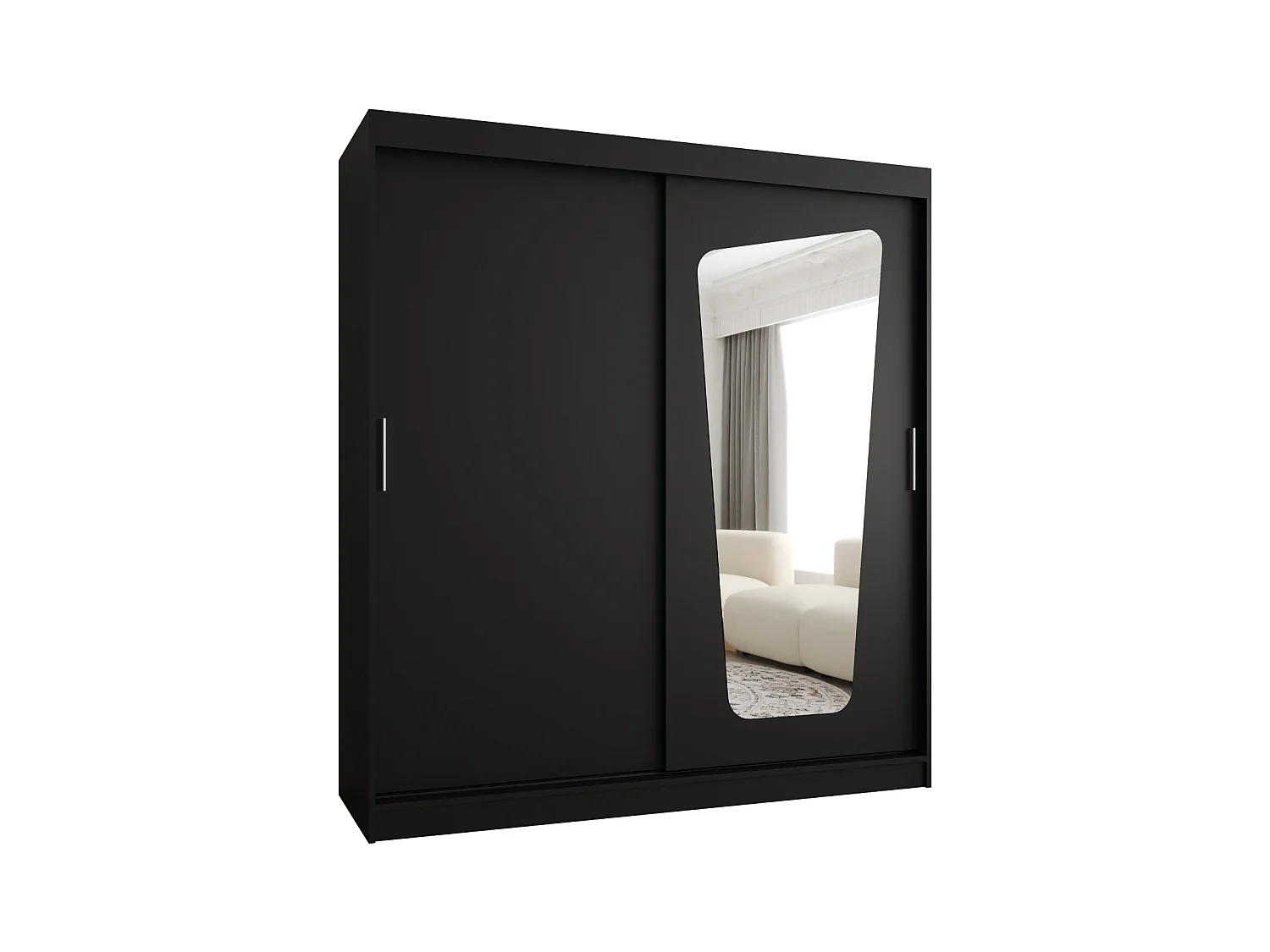 Armoire Moka À Portes Coulissantes 200/180/62 2 portes (Noir)