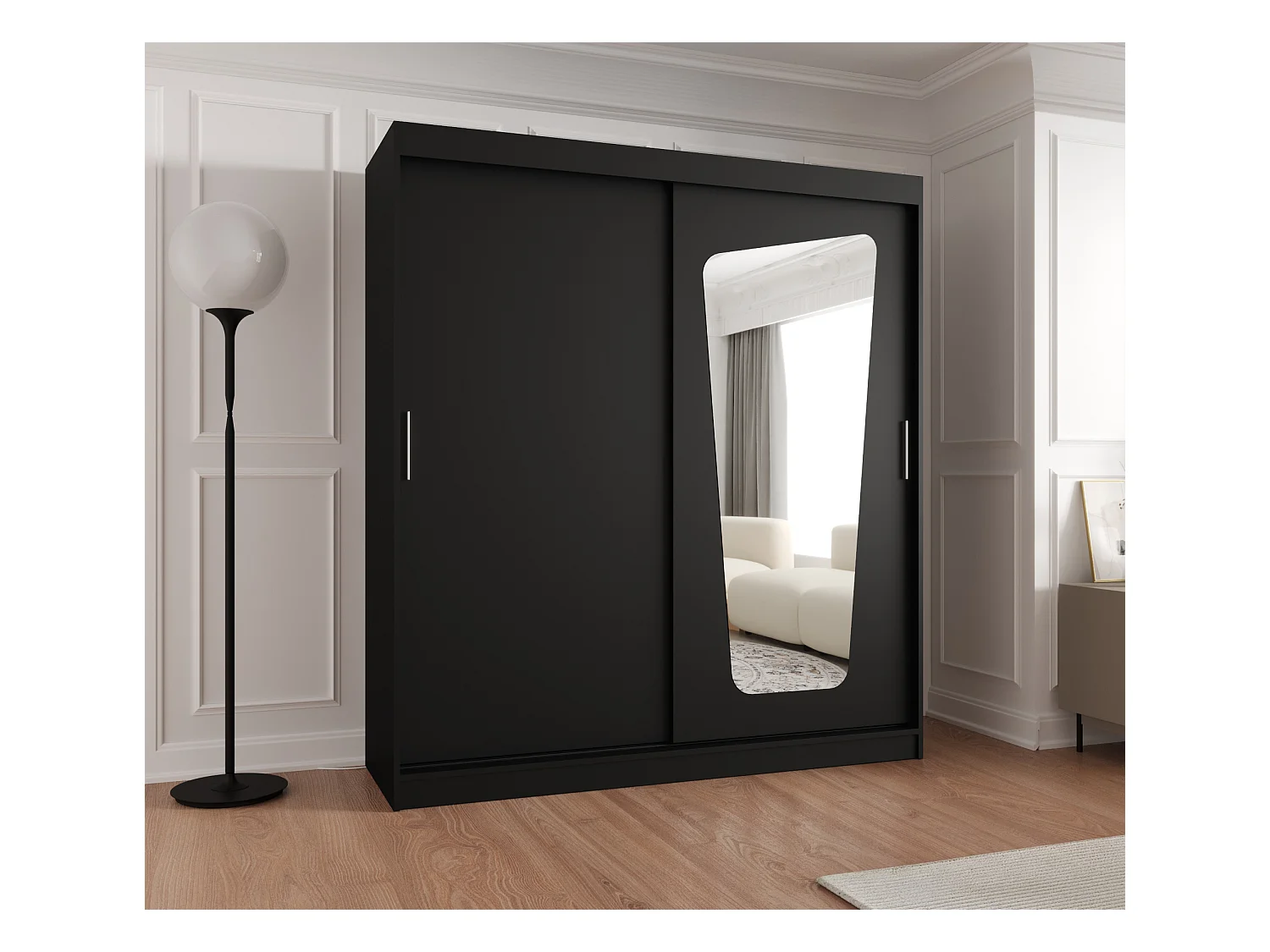 Armoire Moka À Portes Coulissantes 200/180/62 2 portes (Noir)