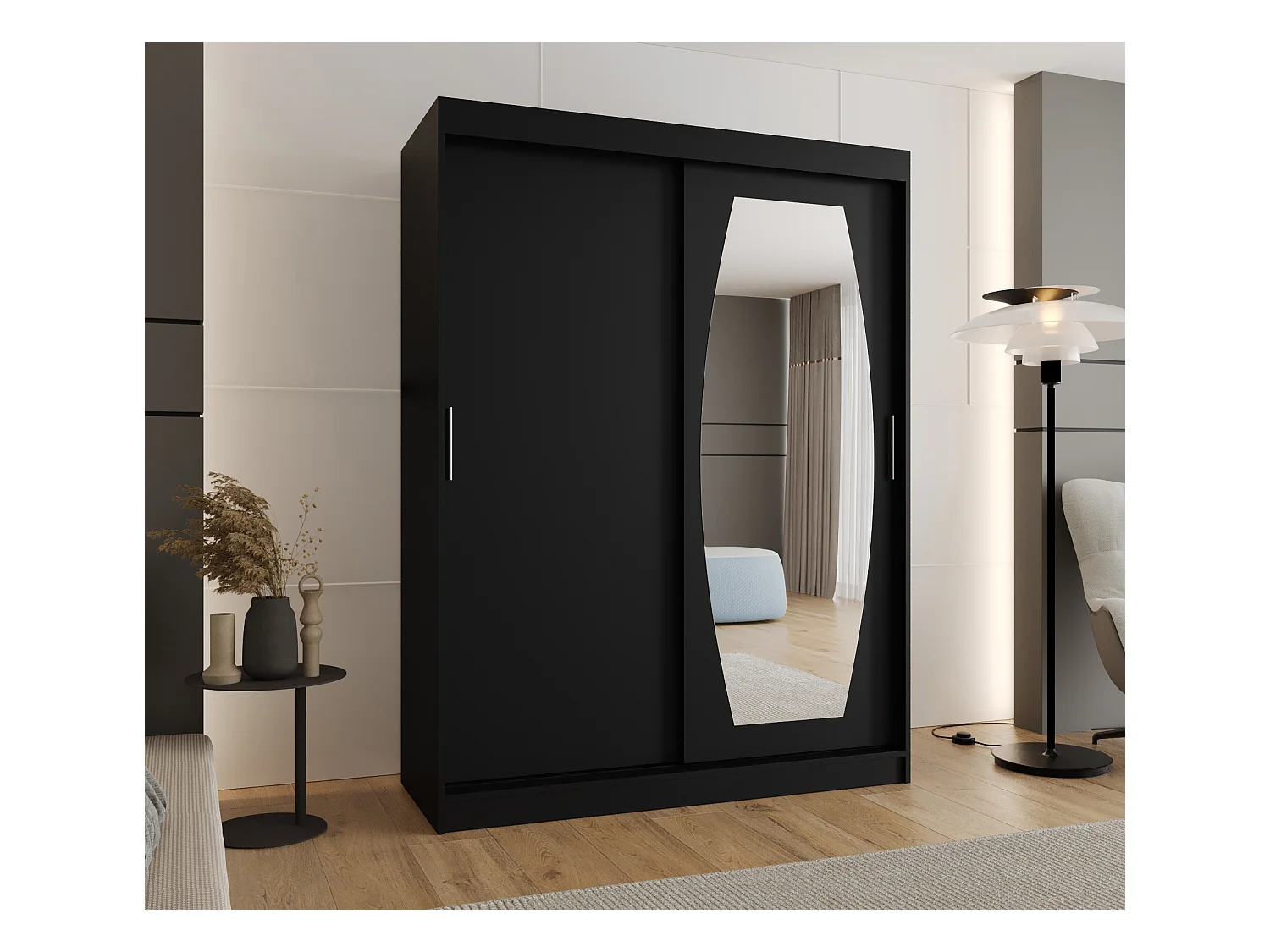 Armoire Rossa À Portes Coulissantes 200/150/62 2 portes (Noir)