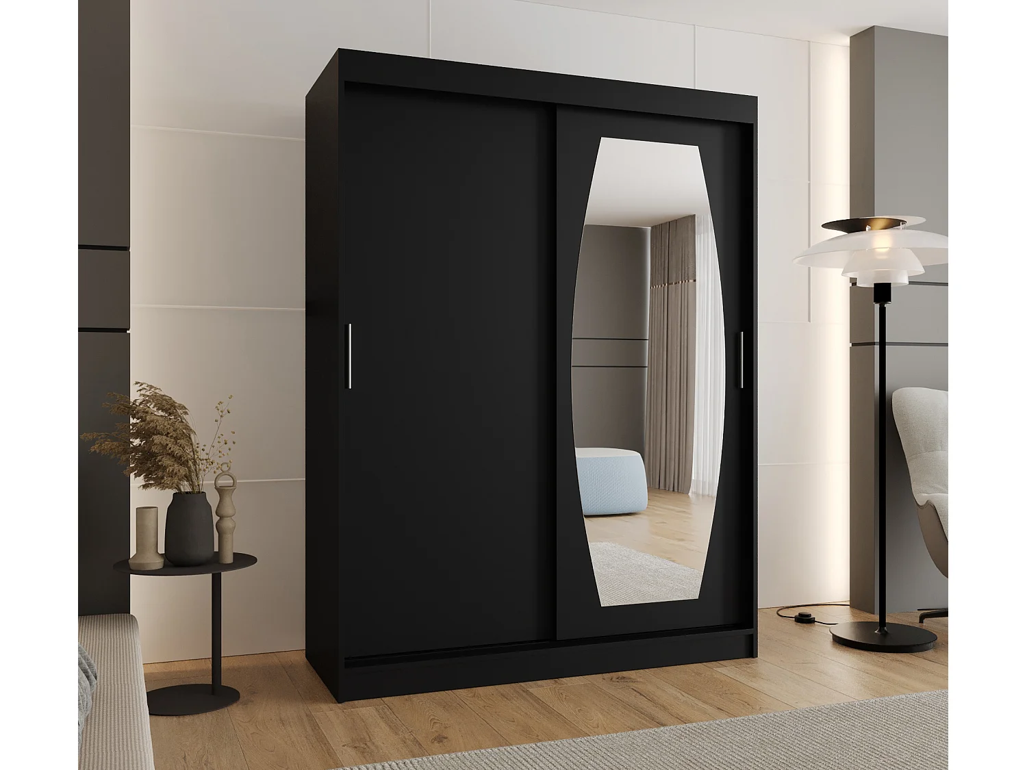 Armoire Rossa À Portes Coulissantes 200/150/62 2 portes (Noir)