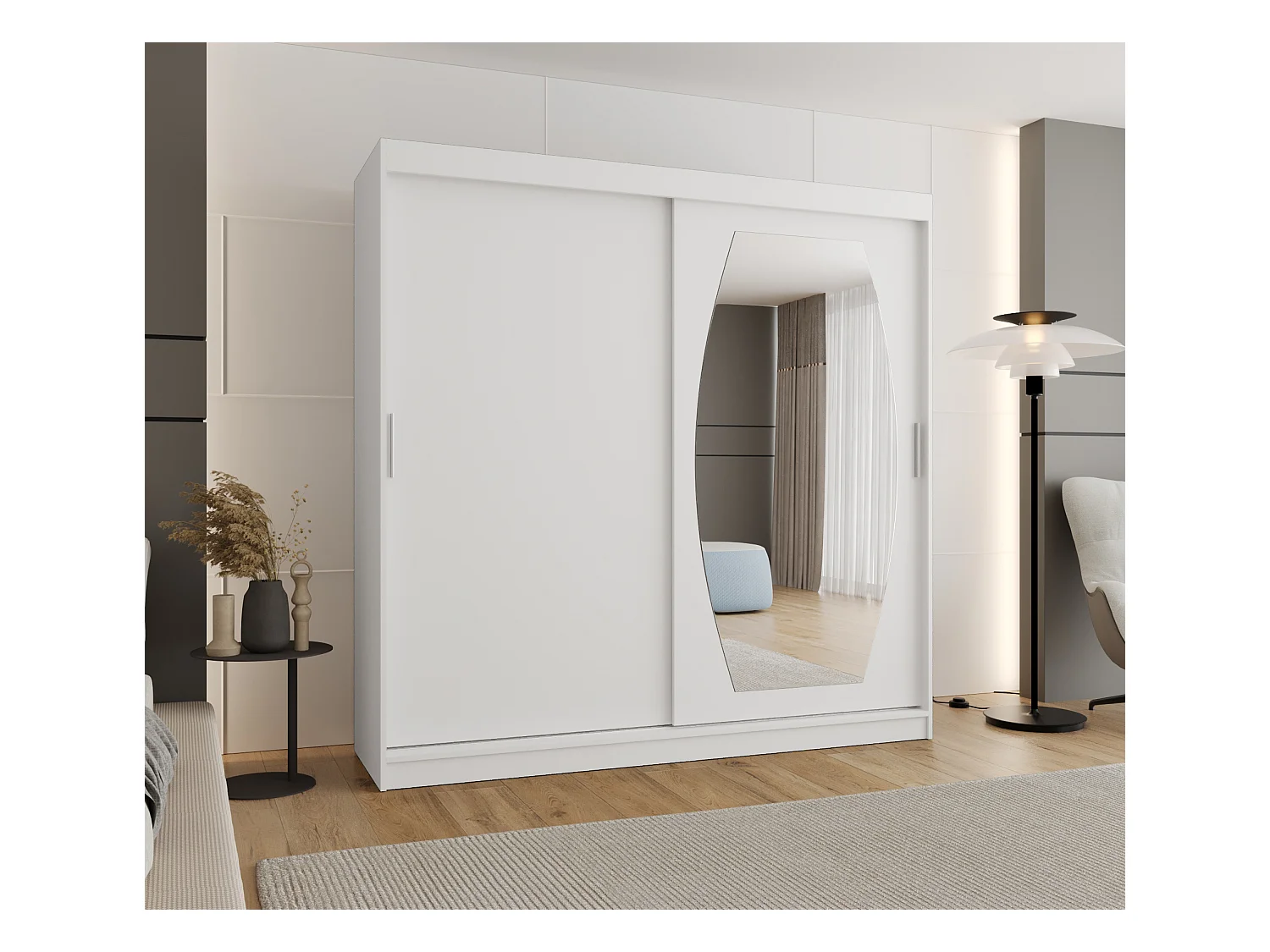 Armoire Rossa À Portes Coulissantes 200/200/62 2 portes (Blanc)