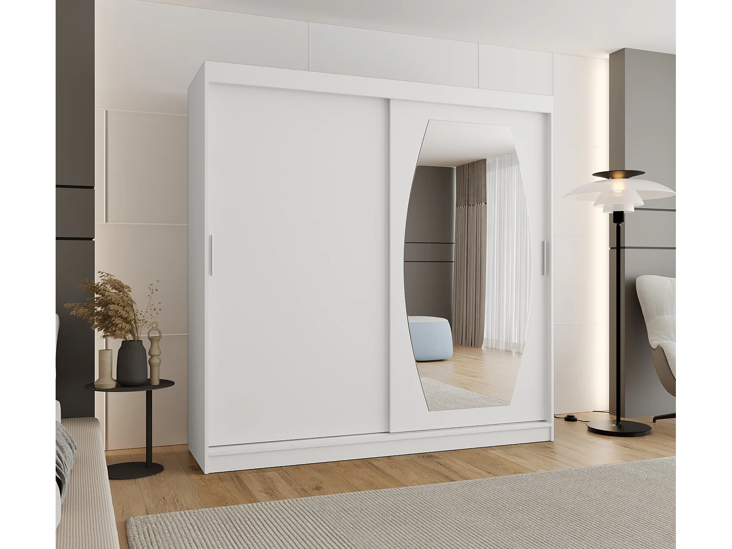 Armadio ROSSA ad ante scorrevoli 200/200/62 2 porte (bianco)