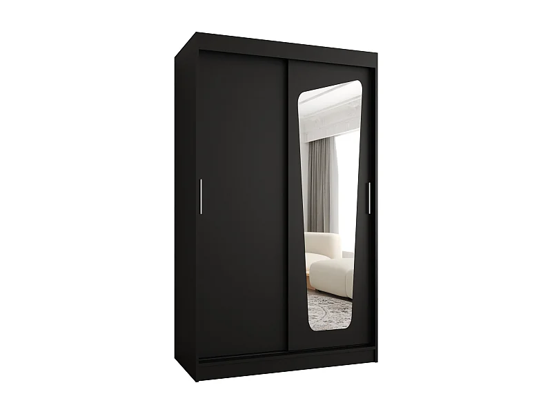 Armoire Moka À Portes Coulissantes 200/120/62 2 portes (Noir)