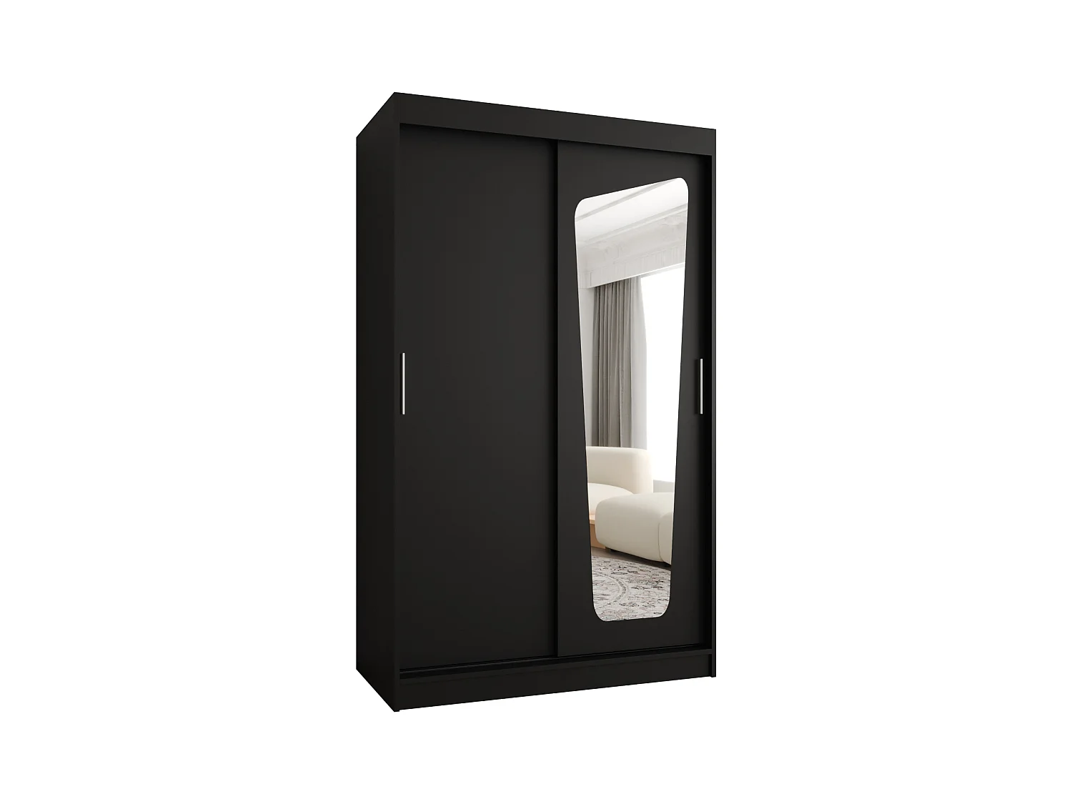 SCHWEBETÜRENSCHRANK MOKA 200/120/62 2-Türig (Schwarz)