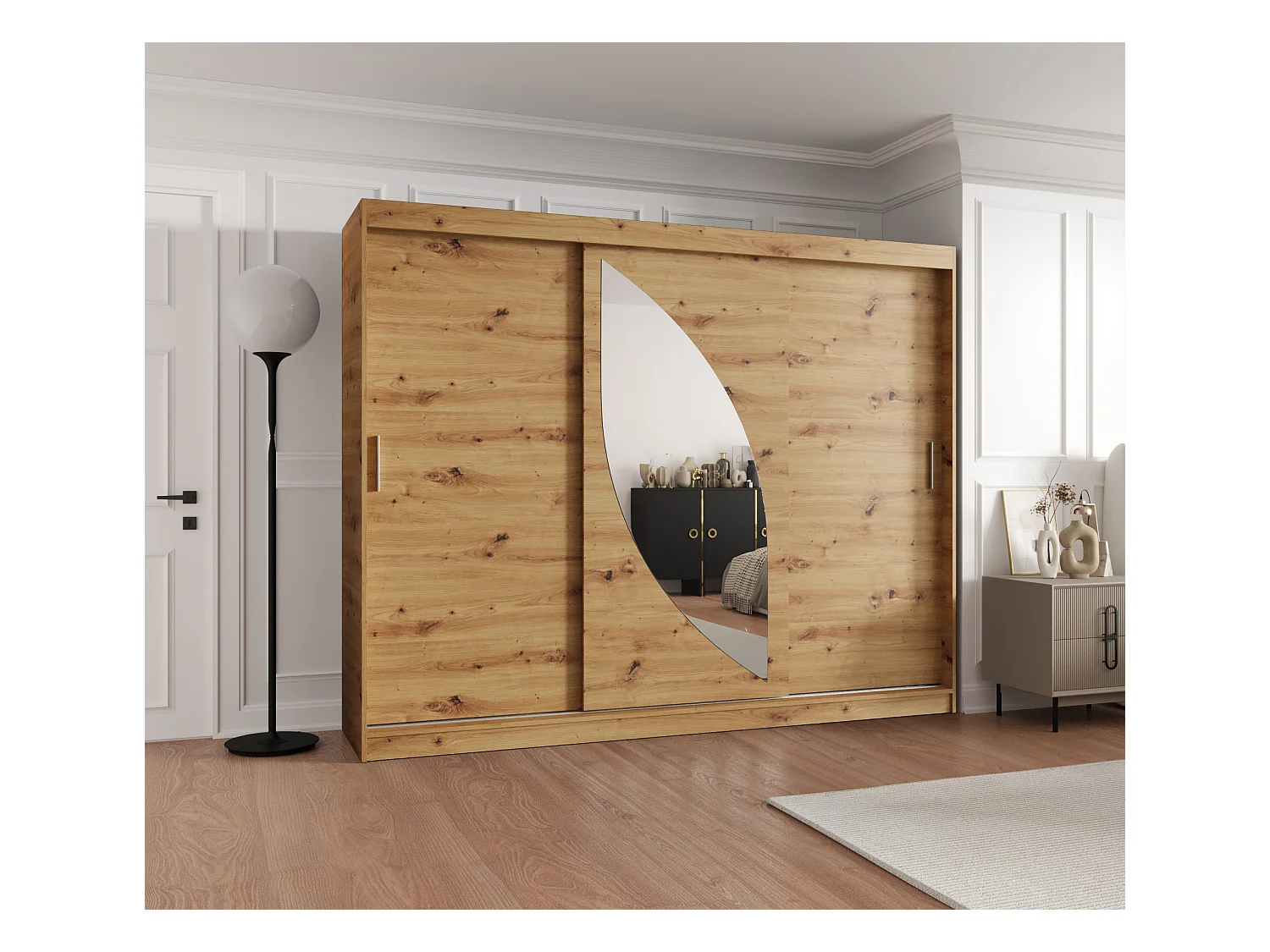 Armoire Milo À Portes Coulissantes 200/250/62 3 portes (Artisan)