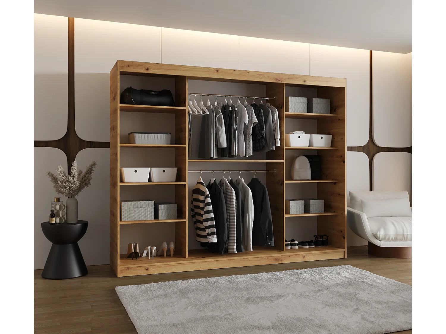 Armario MILO de puertas correderas 200/250/62 3 puertas (artisan)