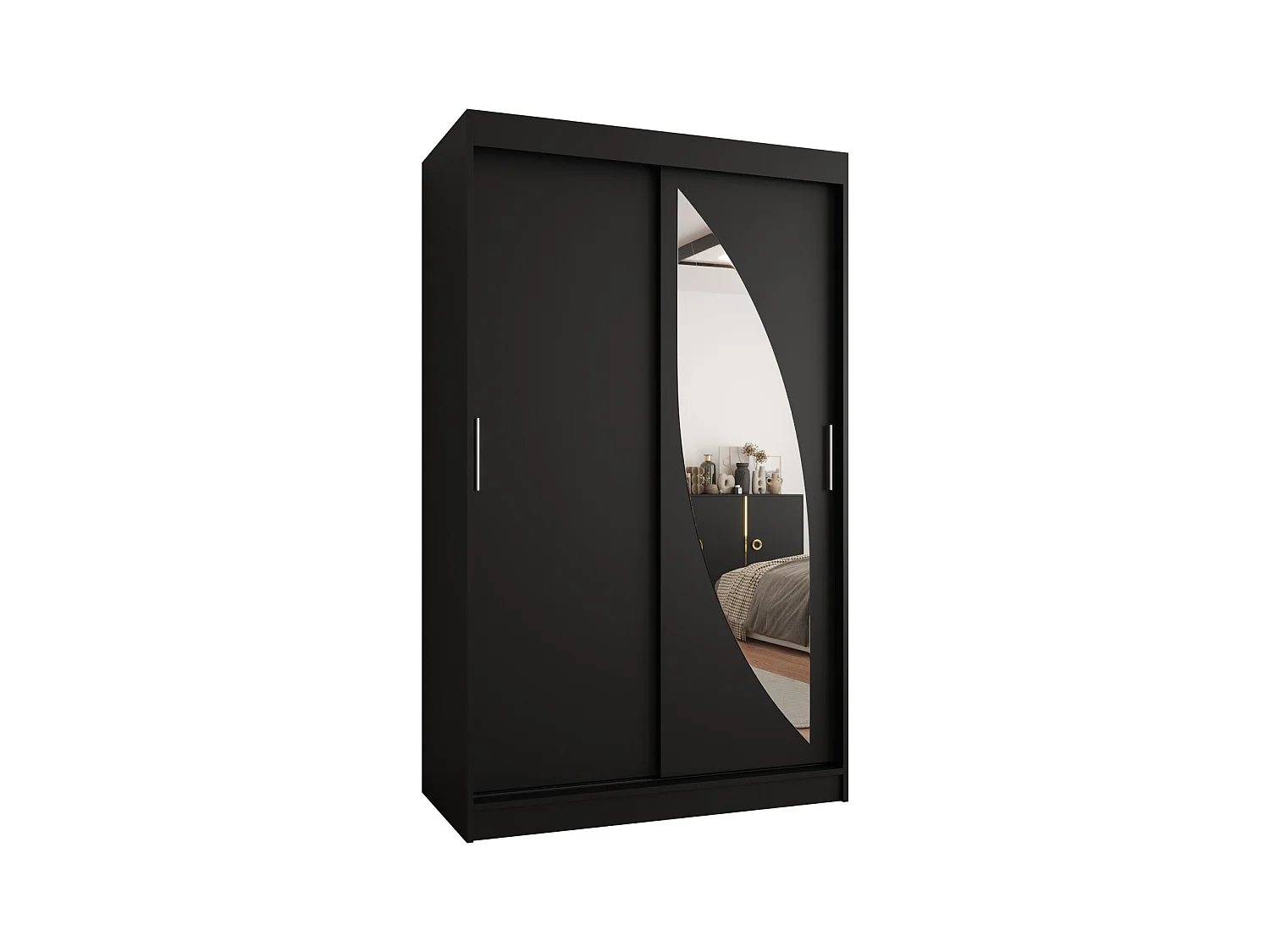 Armoire Milo À Portes Coulissantes 200/120/62 2 portes (Noir)