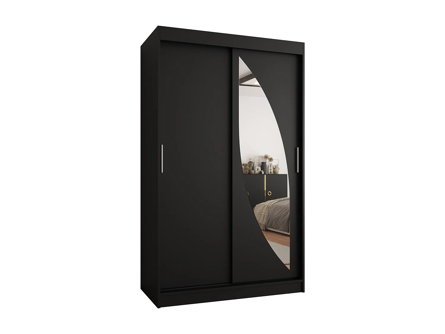 Armario MILO de puertas correderas 200/120/62 2 puertas (negro)