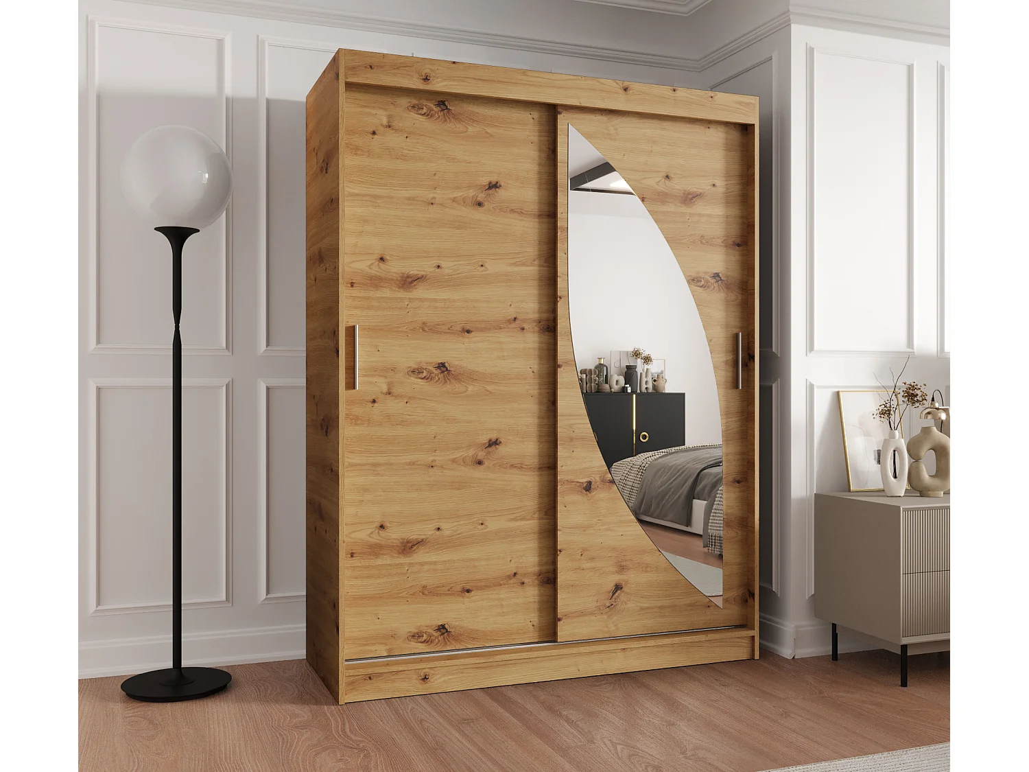 Armoire Milo À Portes Coulissantes 200/150/62 2 portes (Artisan)