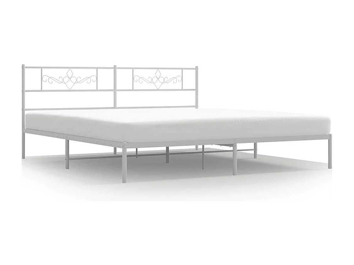 Estrutura de cama com cabeceira 183x213 cm metal branco