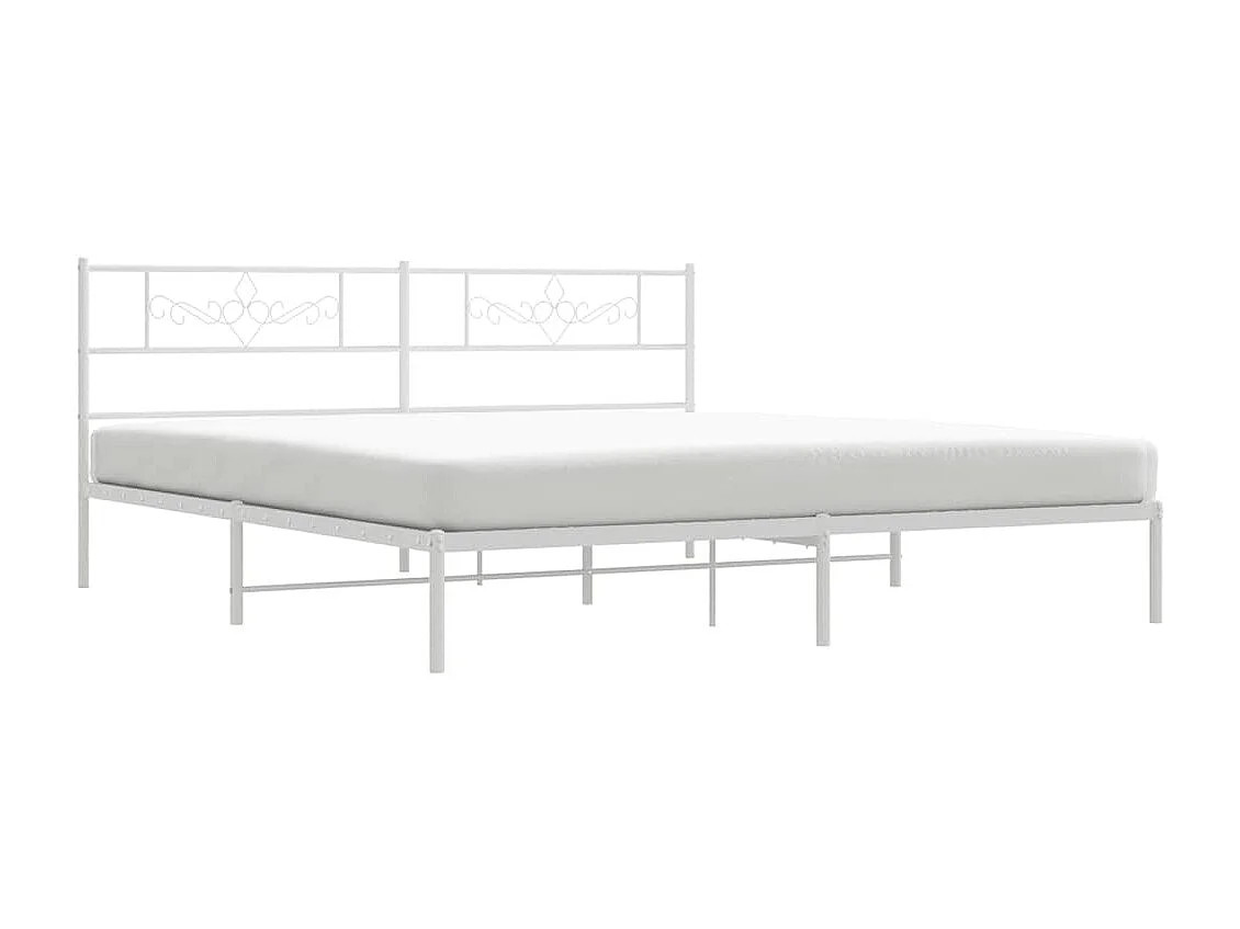 Estrutura de cama com cabeceira 183x213 cm metal branco