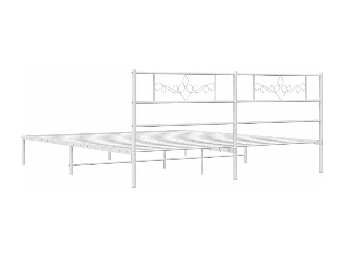 Estrutura de cama com cabeceira 183x213 cm metal branco