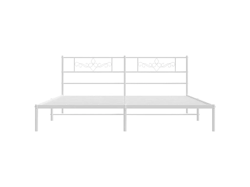 Bedframe met hoofdbord metaal wit 183x213 cm