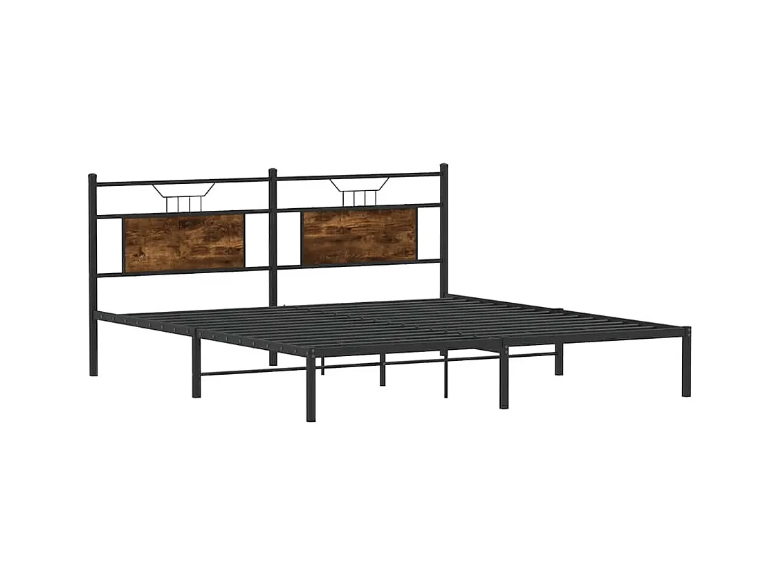 Bettgestell ohne Matratze Räuchereiche 183x213 cm Holzwerkstoff