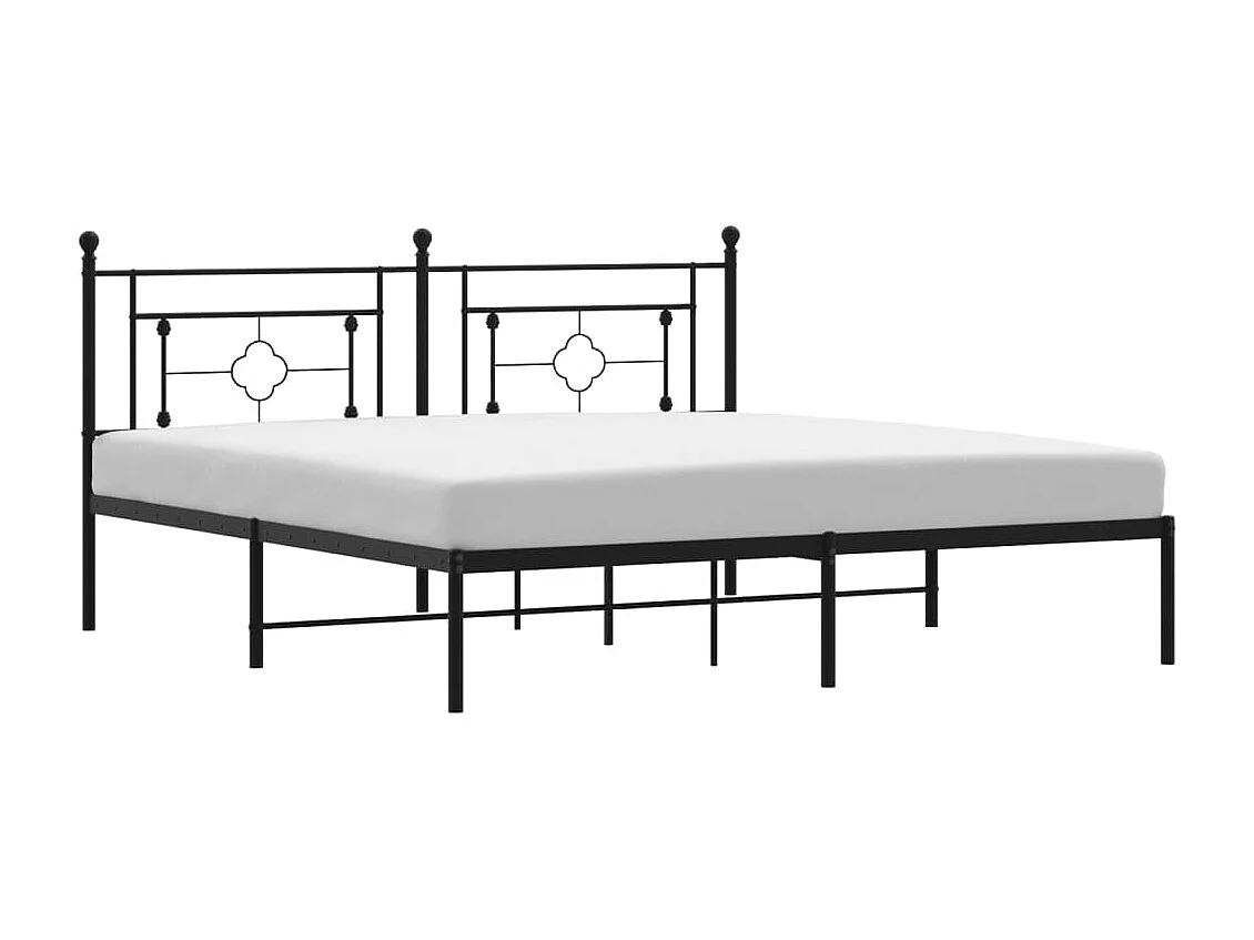 Estructura cama sin colchón con cabecero metal negro 183x213 cm