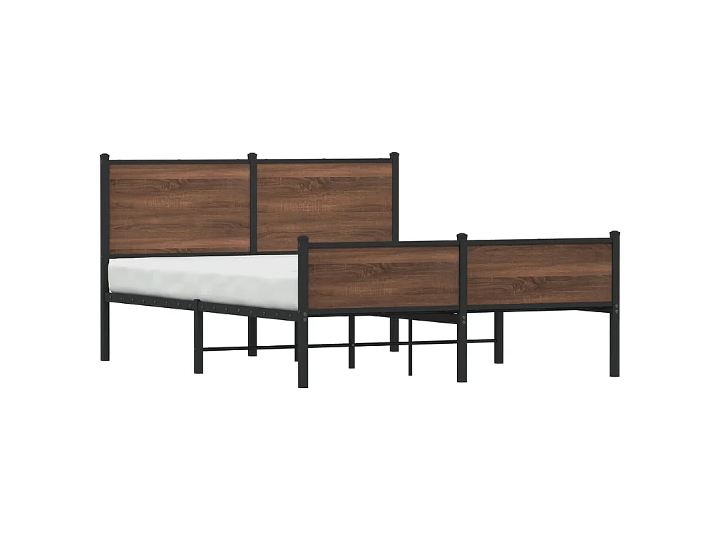 Giroletto senza Materaso in Metallo Rovere Marrone 137x190 cm