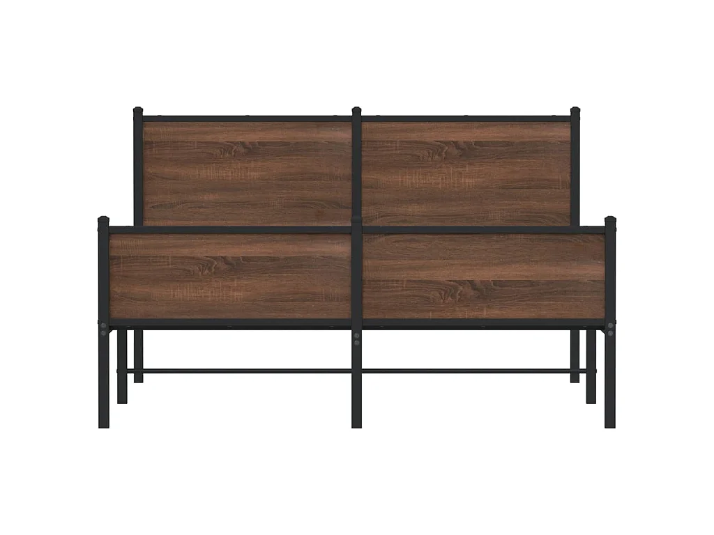 Giroletto senza Materaso in Metallo Rovere Marrone 137x190 cm