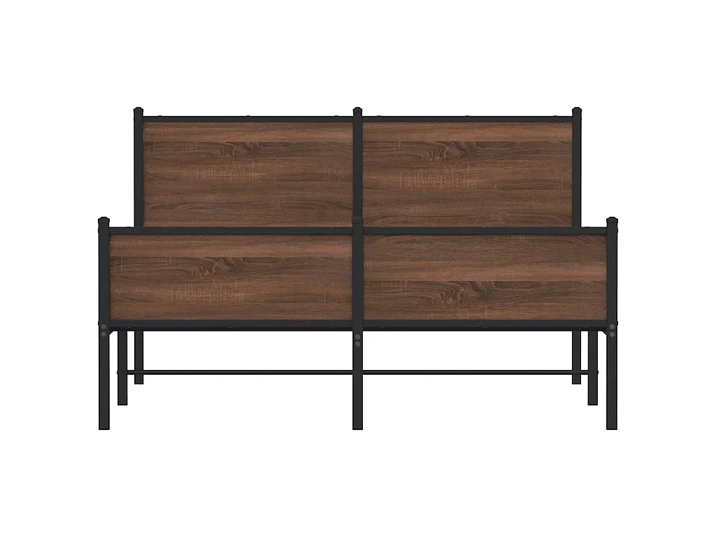 Giroletto senza Materaso in Metallo Rovere Marrone 137x190 cm