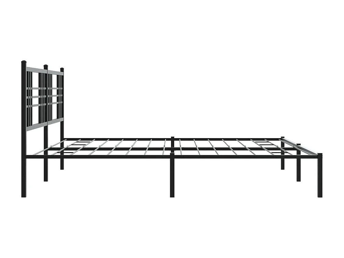 Bettgestell mit Kopfteil Metall Schwarz 183x213 cm