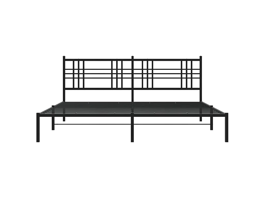 Cadre de lit métal sans matelas avec tête de lit noir 183x213cm